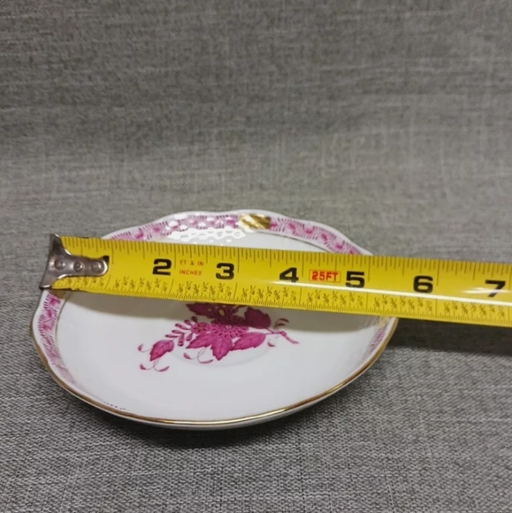 Herend 724 Chinese Bouquet Raspberry Pink Coffee Tea Flat Cup & Saucer Set - Picture 11 of 11